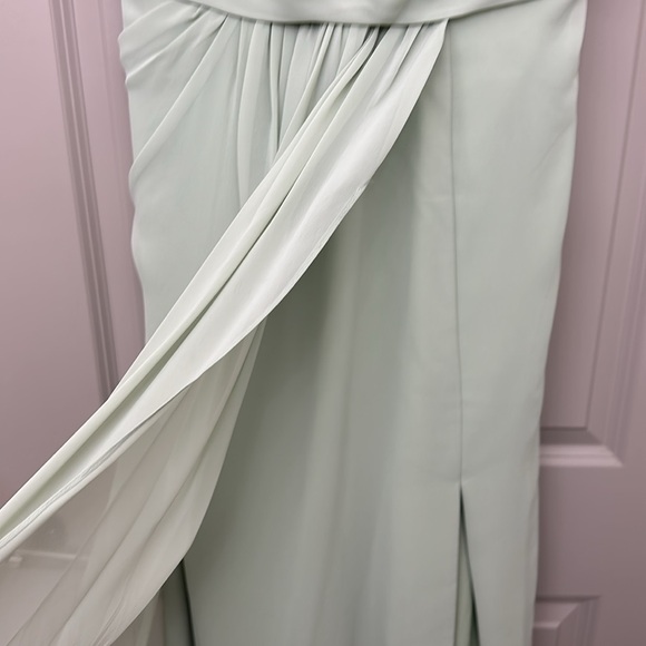 Dusty sage Azazie floor length gown - Picture 6 of 9